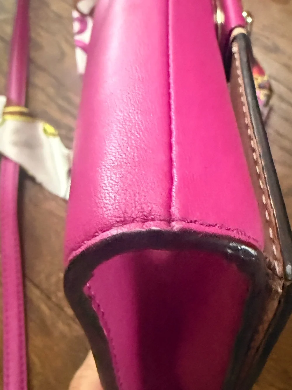 kate spade Hot Pink Leather Crossbody Bag with Turn-Lock - Picture 9 of 13